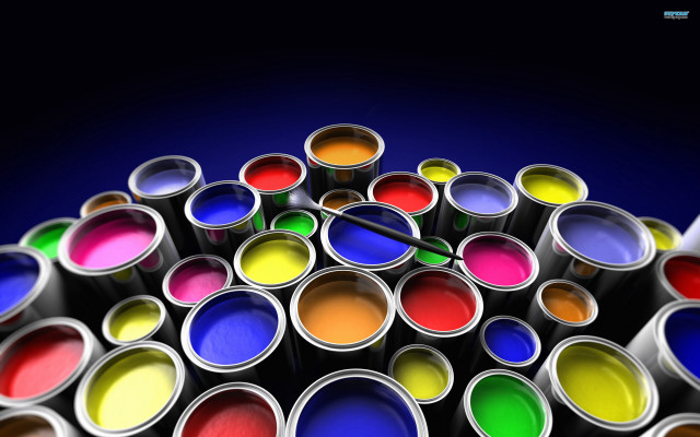 Paint cans blue black background free wallpaper for desktop - medium preview image