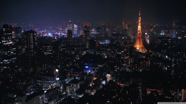 City night tower lights buildings #6 free wallpaper for desktop - medium preview image