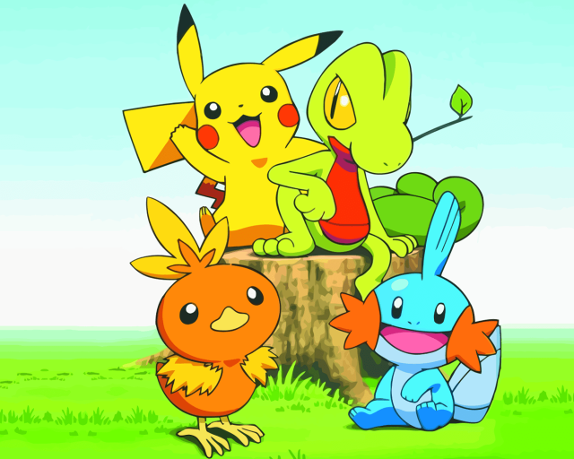 Pokemon group tree stump grass #2 free wallpaper for desktop - medium preview image