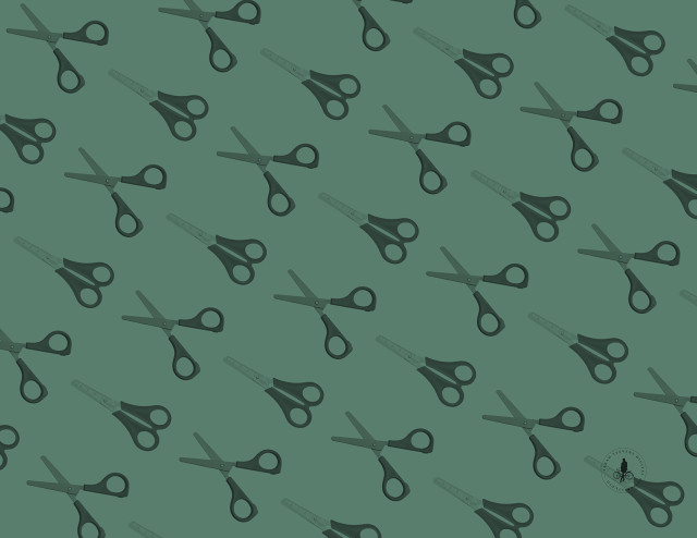 Scissors pattern green background black free wallpaper for desktop - medium preview image