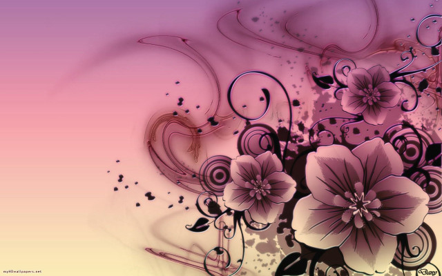 Flowers swirls painting colorful artwork #2 free wallpaper for desktop - medium preview image