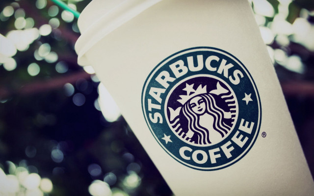 Starbucks cup logo tree lights free wallpaper for desktop - medium preview image