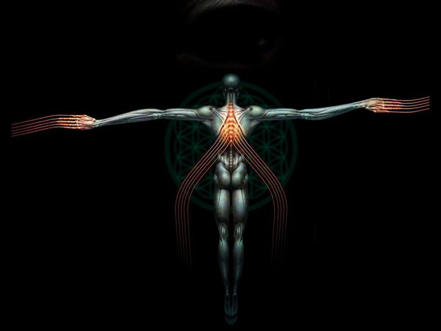 Woman arms spread black background free wallpaper for desktop - medium preview image