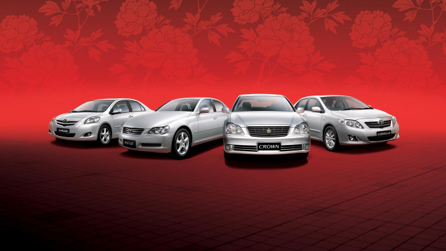 Cars parked red floor floral free wallpaper for desktop - medium preview image