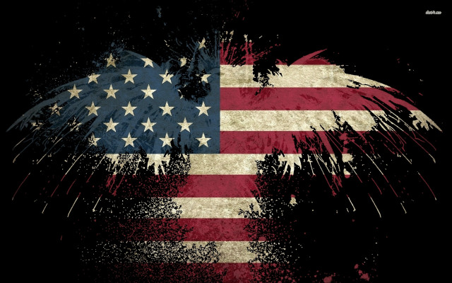 Grungy american flag black background #2 free wallpaper for desktop - medium preview image
