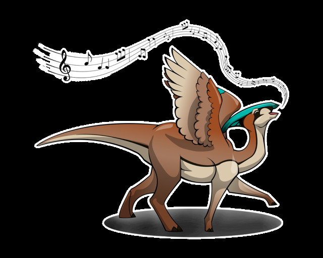 Dinosaur bird music notes back free wallpaper for desktop - medium preview image