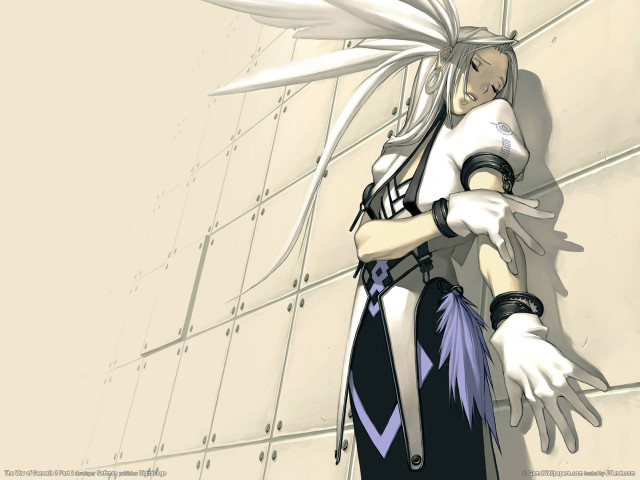 White haired woman chinese dress free wallpaper for desktop - medium preview image