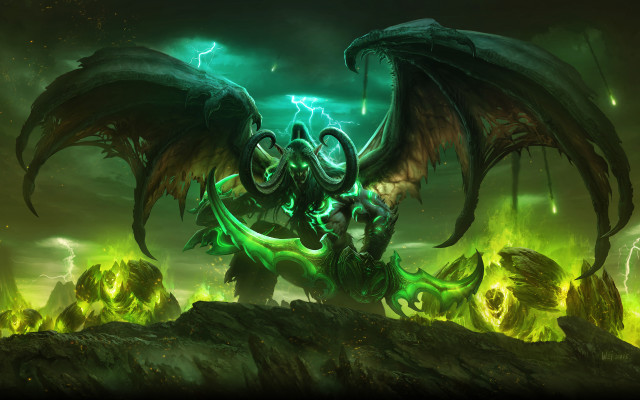 Demonic dragon green eyes wings free wallpaper for desktop - medium preview image