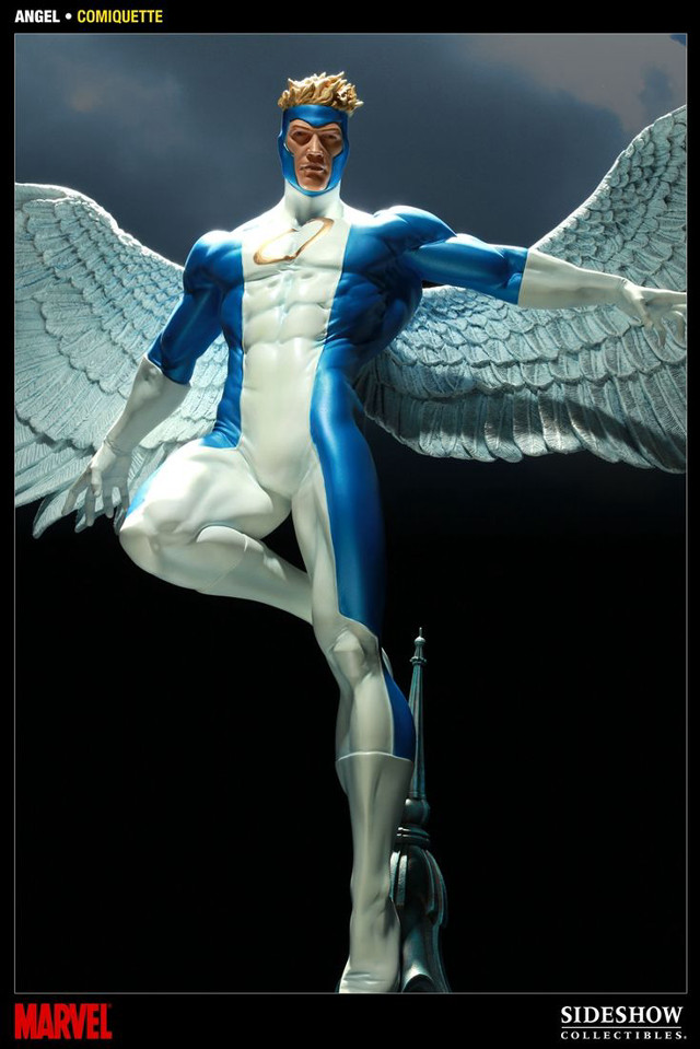 Statue man wings building gun free wallpaper for mobile - medium preview image