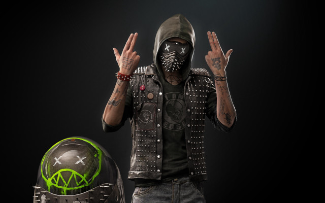 Man blackshirt greenhelmet handsup punk free wallpaper for desktop - medium preview image