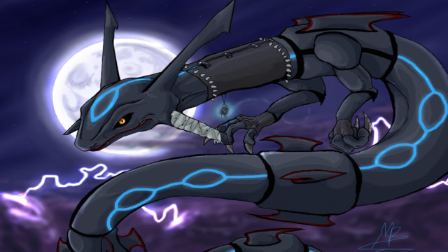 Cartoon dragon sword lightning background free wallpaper for desktop - medium preview image