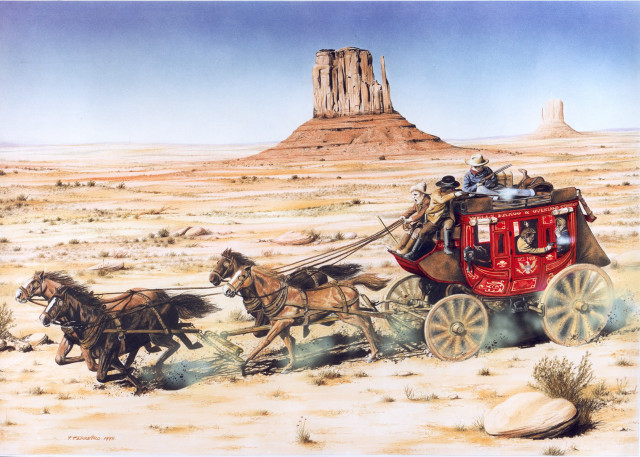 Horse drawn carriage desert man #2 free wallpaper for desktop - medium preview image