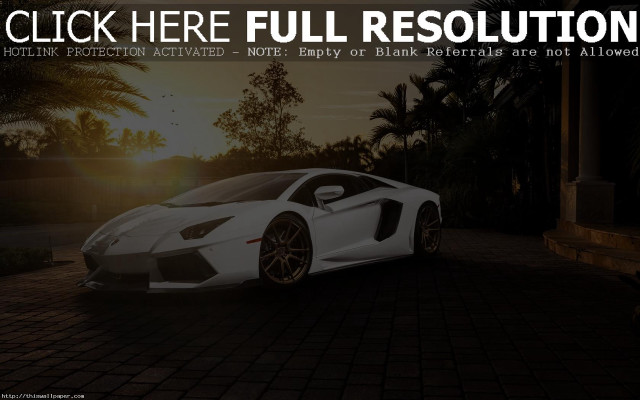 White sports car house sunset free wallpaper for desktop - medium preview image