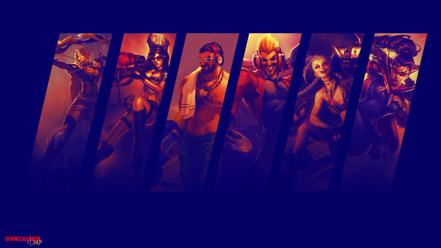 Group people different poses series free wallpaper for desktop - medium preview image