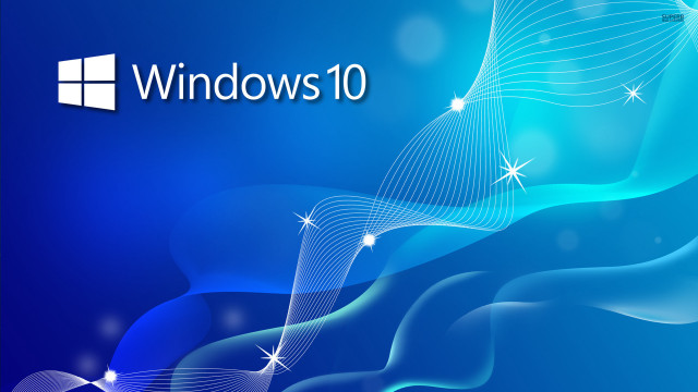 Blue background wave windows10 logo free wallpaper for desktop - medium preview image
