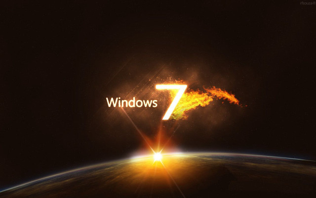 Windows7 logo dark sky earth free wallpaper for desktop - medium preview image