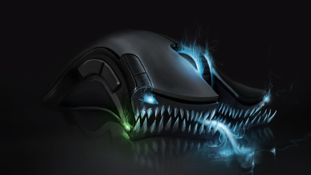 Computer mouse glowing green light free wallpaper for desktop - medium preview image