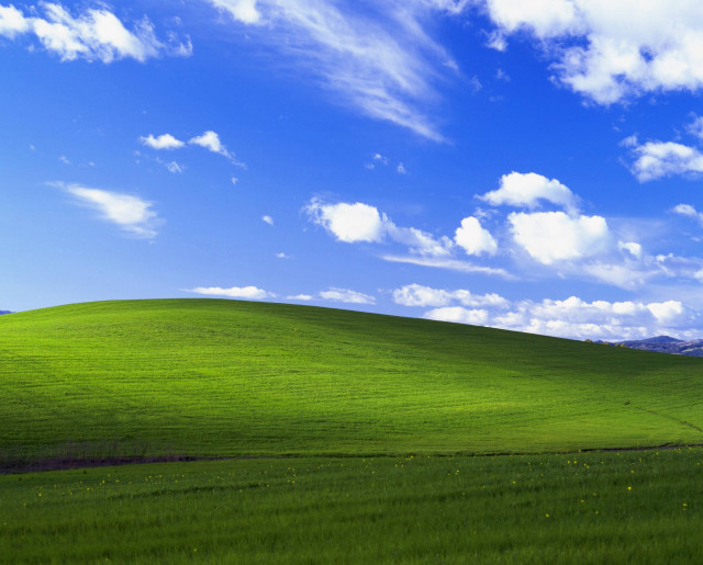 Green field blue sky clouds #68 free wallpaper for desktop - medium preview image