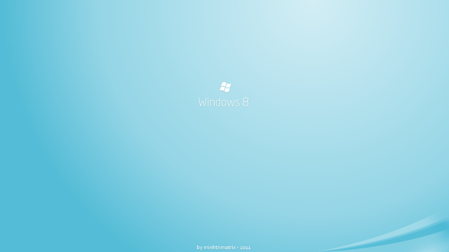 Blue wave gradient minimalism logo free wallpaper for desktop - medium preview image