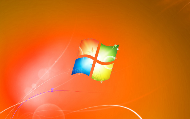 Computer bright orange background blue free wallpaper for desktop - medium preview image
