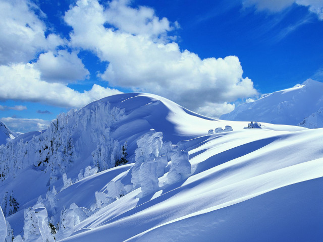 Snow covered mountain sky clouds #2 free wallpaper for desktop - medium preview image