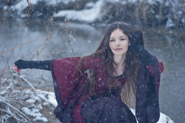 Gothic winter snow flower moonfireworks free wallpaper for desktop - medium preview image