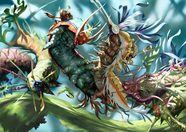 Bugs leaf ground group sitting free wallpaper for desktop - medium preview image