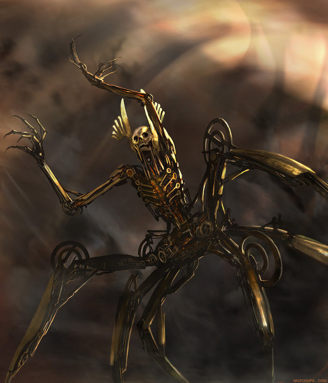 Golden spider skeleton body light free wallpaper for tablet - medium preview image