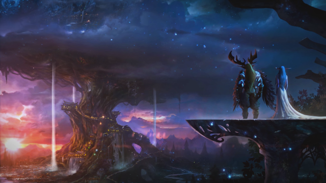 Man horse fantasy tree sky #2 free wallpaper for desktop - medium preview image