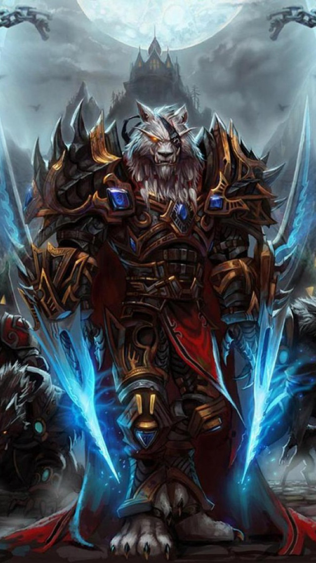 Warcraft demon face blue eyes free wallpaper for mobile - medium preview image