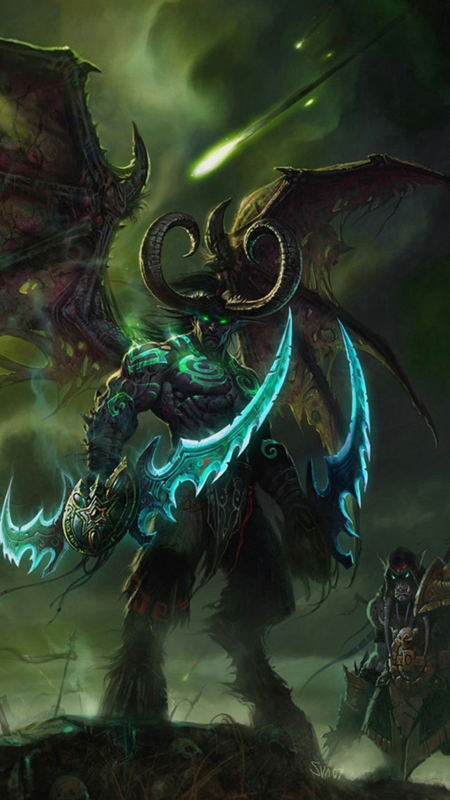 Demon with a huge painting free wallpaper for mobile - medium preview image