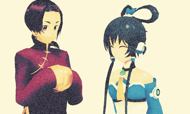 Anime characters standing next to #4 free wallpaper for desktop - medium preview image