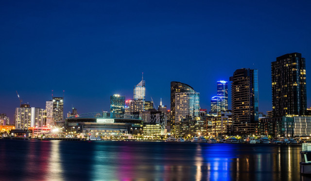 City skyline tall buildings night #25 free wallpaper for desktop - medium preview image