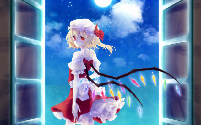 Anime girl branch window full free wallpaper for desktop - medium preview image