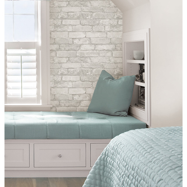 Bed blue blanket pillows brick free wallpaper for tablet - medium preview image