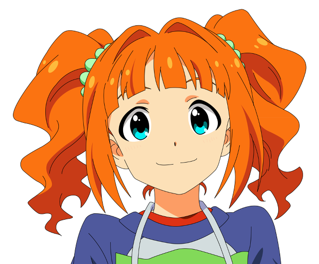 Girl orange hair green apron free wallpaper for desktop - medium preview image