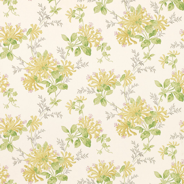 Yellow green floral pattern white free wallpaper for tablet - medium preview image
