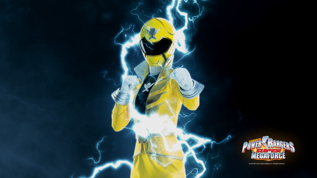 Man yellow power ranger lightning free wallpaper for desktop - medium preview image