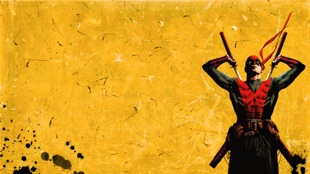 Man two swords yellow wall free wallpaper for desktop - medium preview image