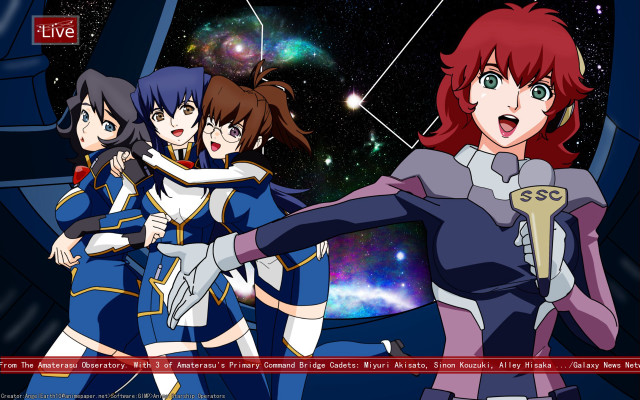 Anime girls space background stars #4 free wallpaper for desktop - medium preview image