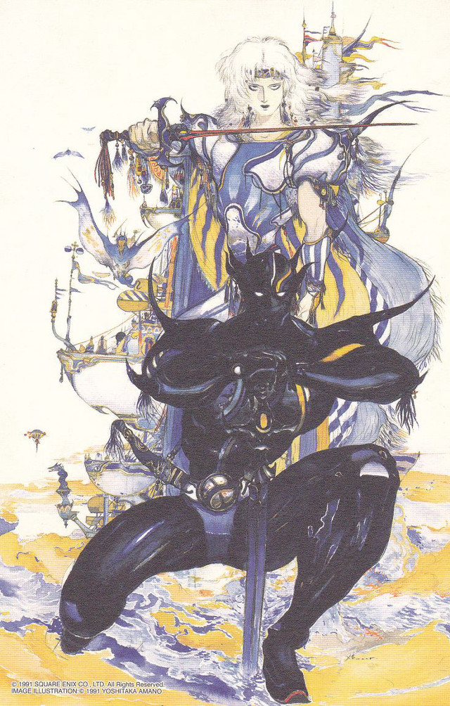 Woman sword demon back drawing free wallpaper for mobile - medium preview image