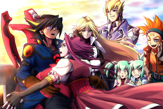 Anime characters sunset sky clouds #2 free wallpaper for desktop - medium preview image