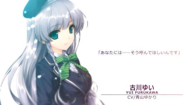 Long white hair girl green free wallpaper for desktop - medium preview image