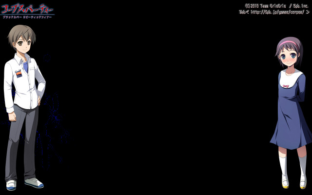 Anime couple characters black background #2 free wallpaper for desktop - medium preview image