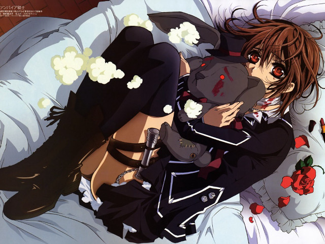 Anime couple bed cats chest free wallpaper for desktop - medium preview image