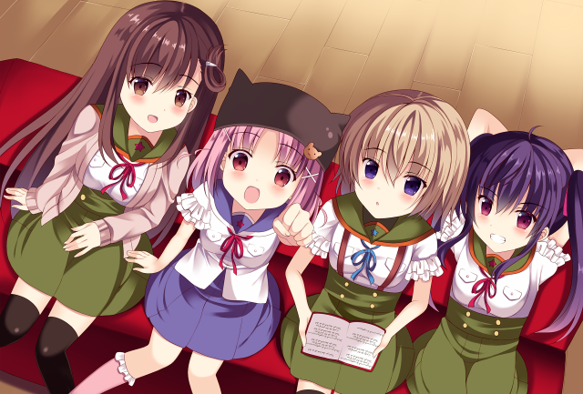 Girls couch book hat together free wallpaper for desktop - medium preview image