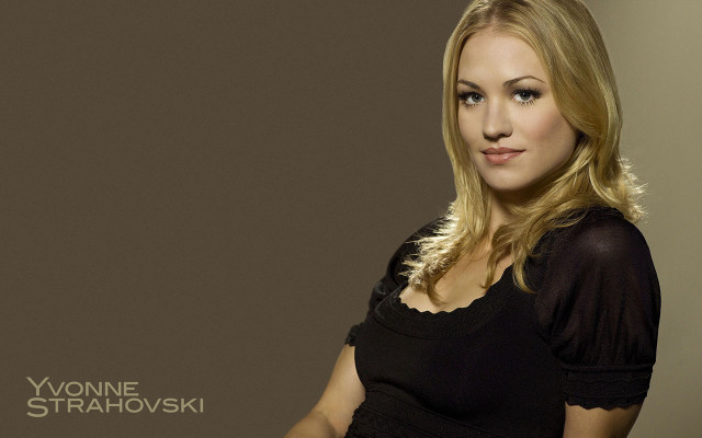 Blonde woman black top brown free wallpaper for desktop - medium preview image