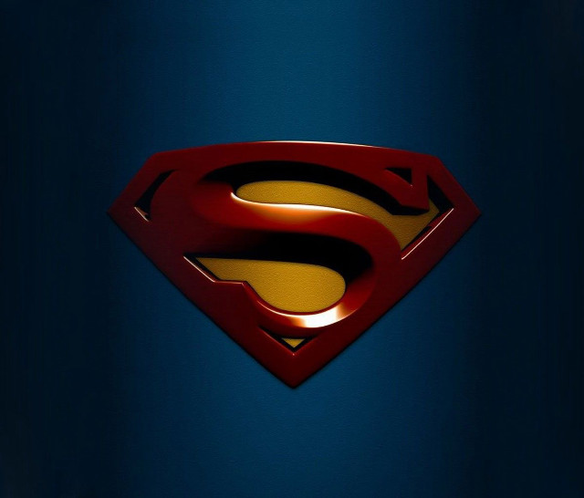 Superman logo blue background yellow #6 free wallpaper for desktop - medium preview image