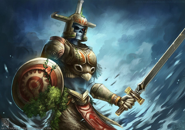 Knight sword armor water tree free wallpaper for desktop - medium preview image