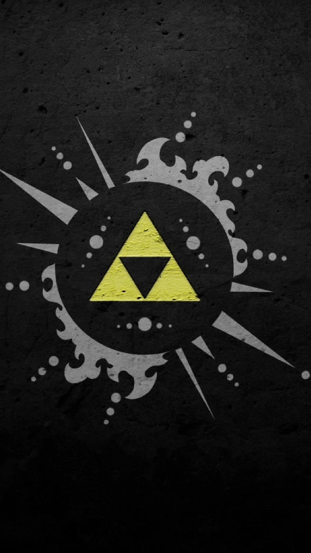 Black background yellow triangle paint free wallpaper for mobile - medium preview image
